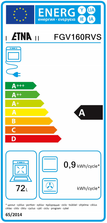 ETNA FGV160RVS - Elektrisch fornuis