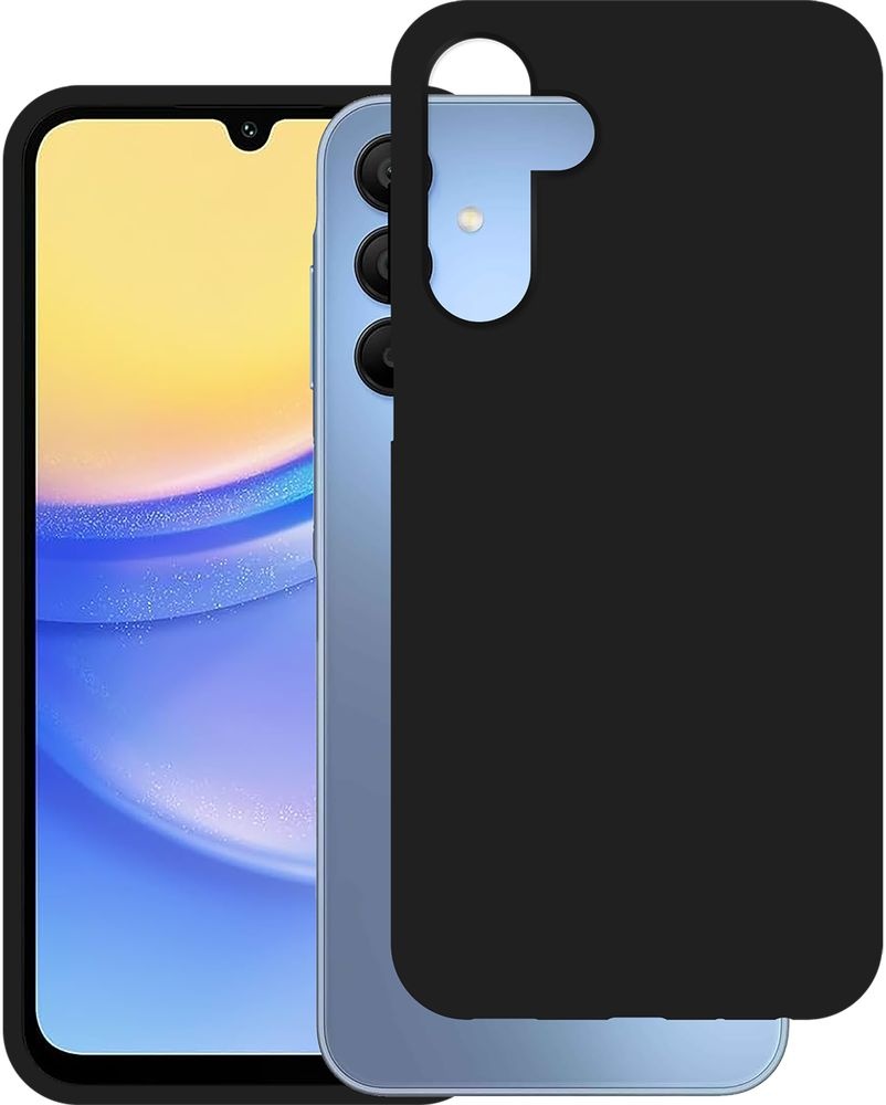 Just In Case Samsung Galaxy A15 TPU Rubber Case Zwart - Telefoonhoesje