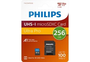 Philips MicroSDXC UHS-I U3 Kaart 256GB - Micro SD kaart
