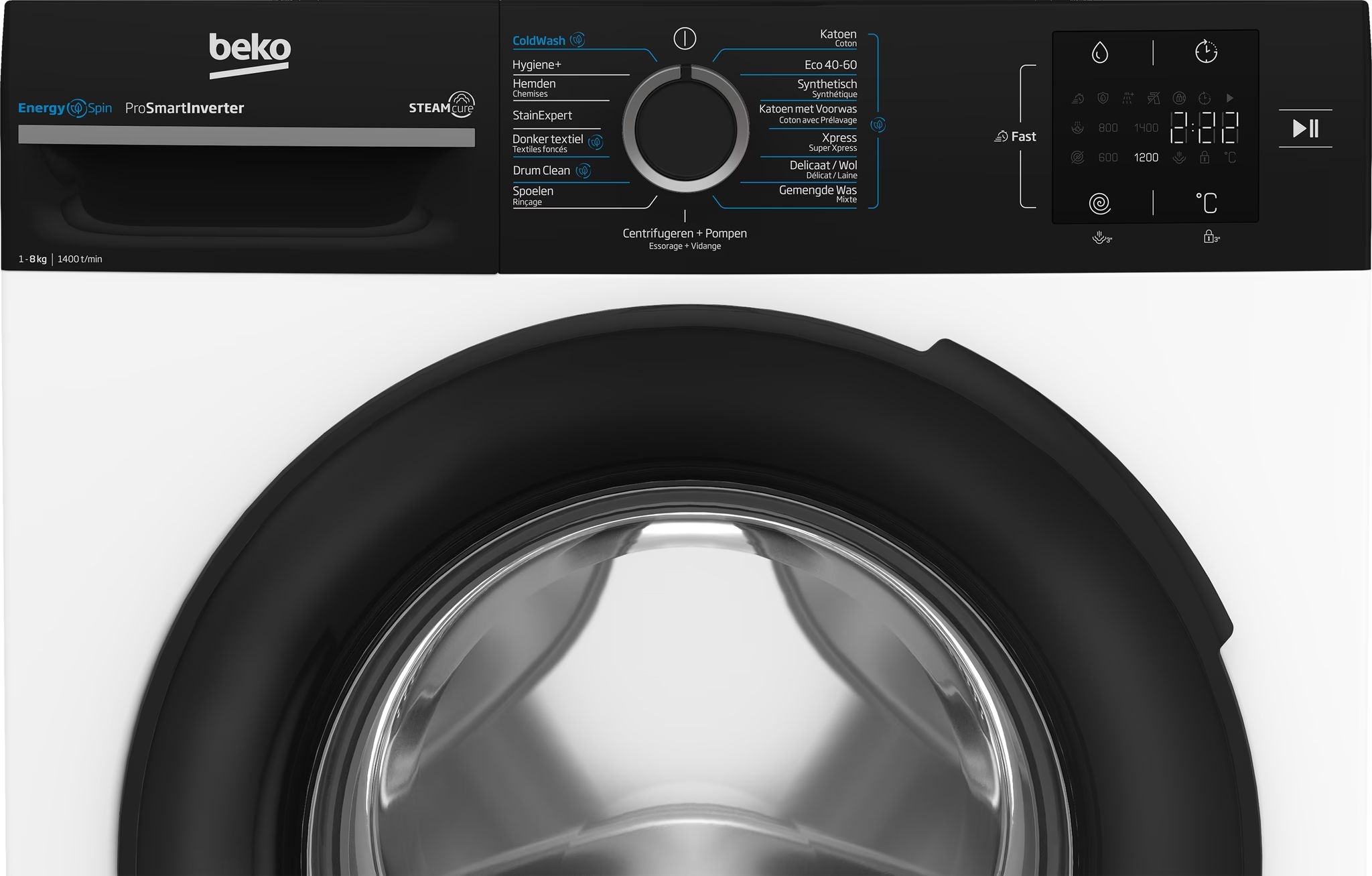 Beko BM3WFT3841B EnergySpin - Wasmachine