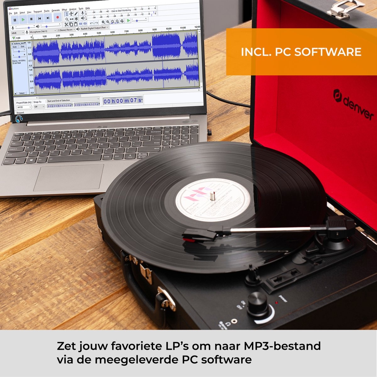 Denver VPL-120 Zwart - Platenspeler