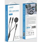 Veger V730 3 in 1 kabel met Magsafe 1.5m Braided 92 Watt