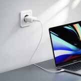 Veger snellader 45 Watt + USB-C Kabel 1,5m Nylon Wit