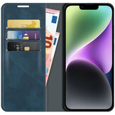 Just in Case Wallet Magnetic hoesje Blauw voor iPhone 14 - Telefoonhoesje