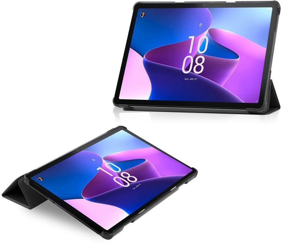 Just in Case Smart Tri-Fold Case - Lenovo M10 - Zwart - Tablethoes