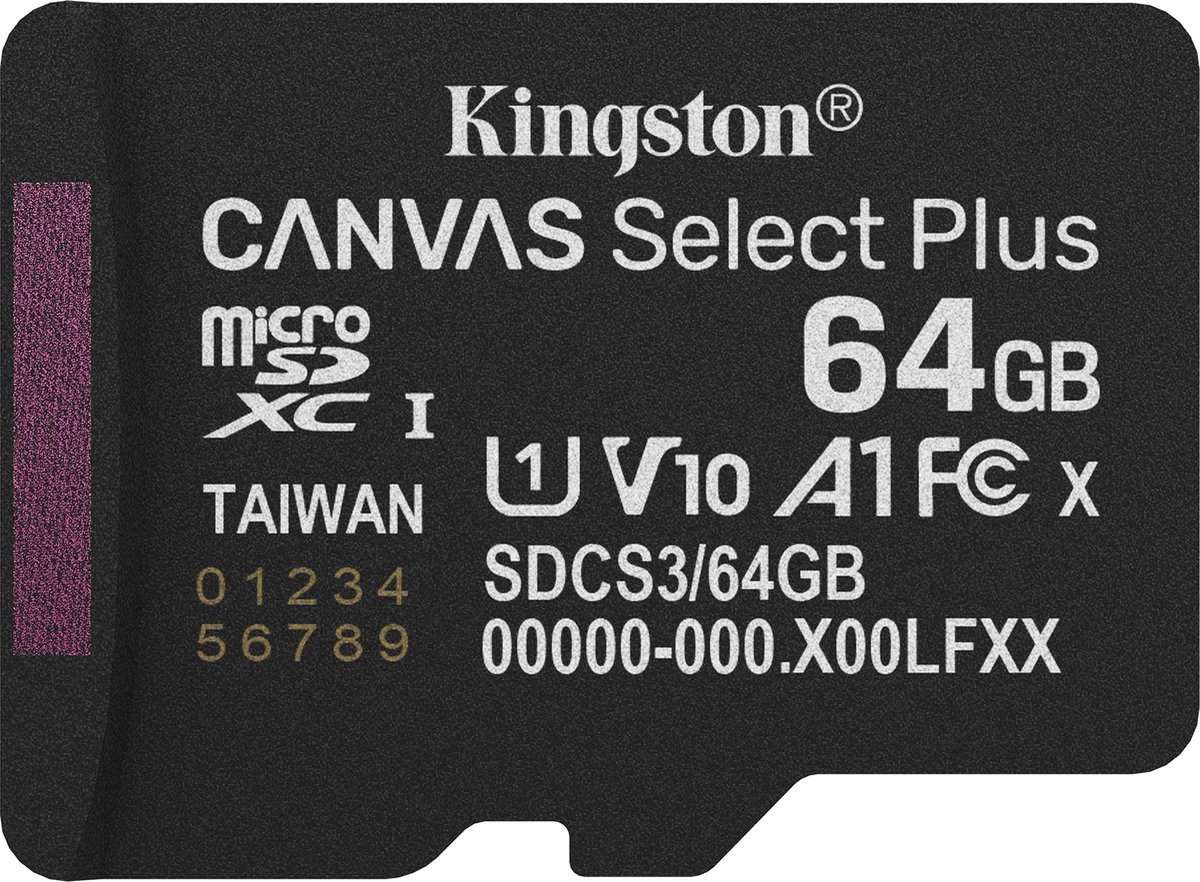 Kingston Canvas Select Plus Gen. 3 microSDXC 64GB - Micro SD kaart