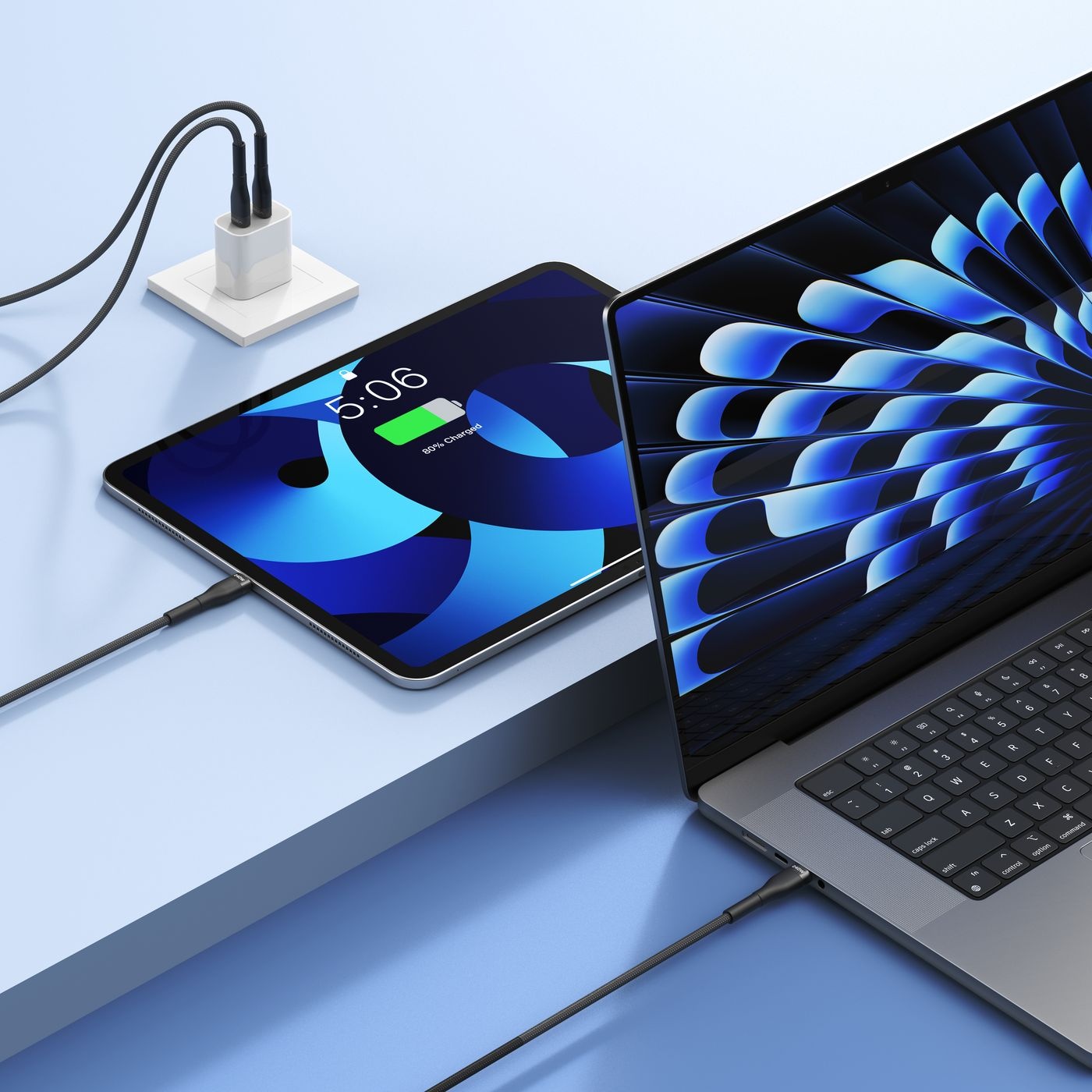 Veger CC03 USB-C naar USB-C kabel 1.5m Braided Aluminium 240 Watt