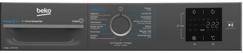 Beko BM3WFT3841A EnergySpin Antraciet - Wasmachine