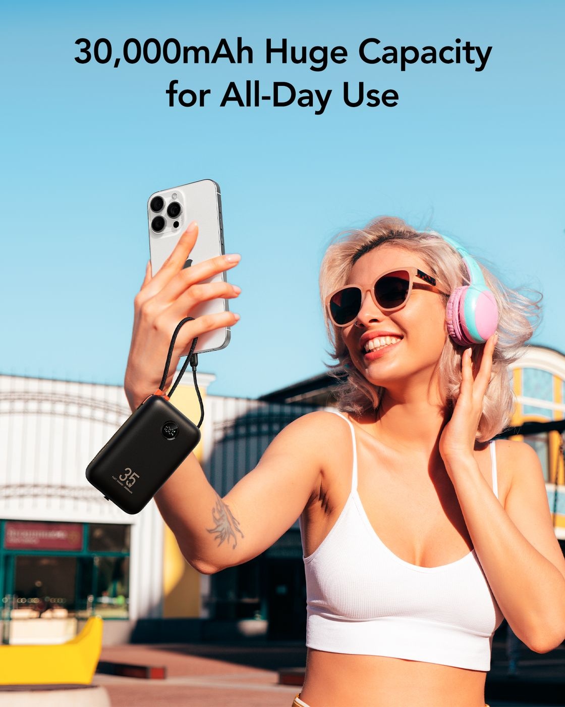 Veger K1 W1188 10.000 mAh Powerbank Zwart - Powerbank