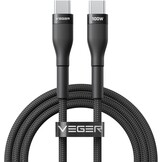 Veger CC05 USB-C naar USB-C kabel 1.5m Braided Aluminium 100Watt