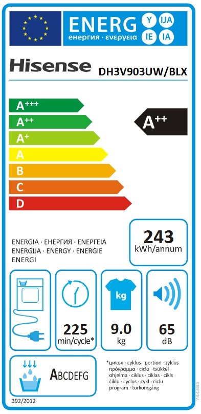 Hisense DH3V903UW/BLX - Warmtepompdroger