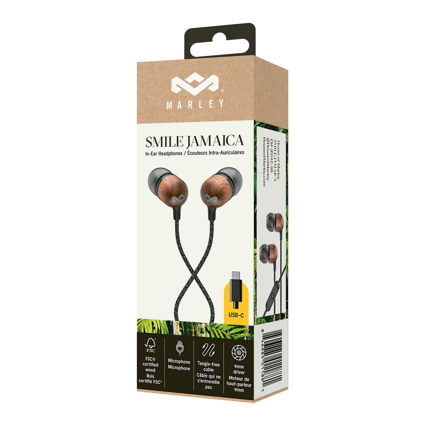House of Marley Smile Jamaica USB-C Black - Oordopjes