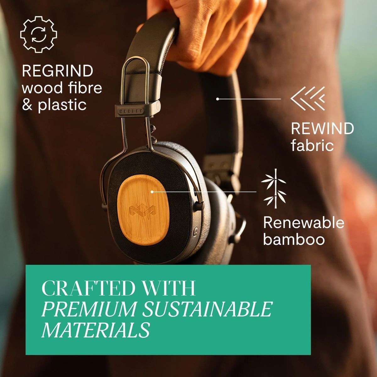 House of Marley Positive Vibration Riddim Signature Black - Draadloze koptelefoon