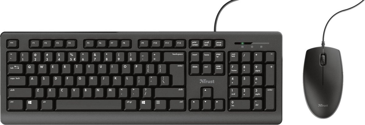 Trust 23970 Primo Zwart - Toetsenbord + muis set