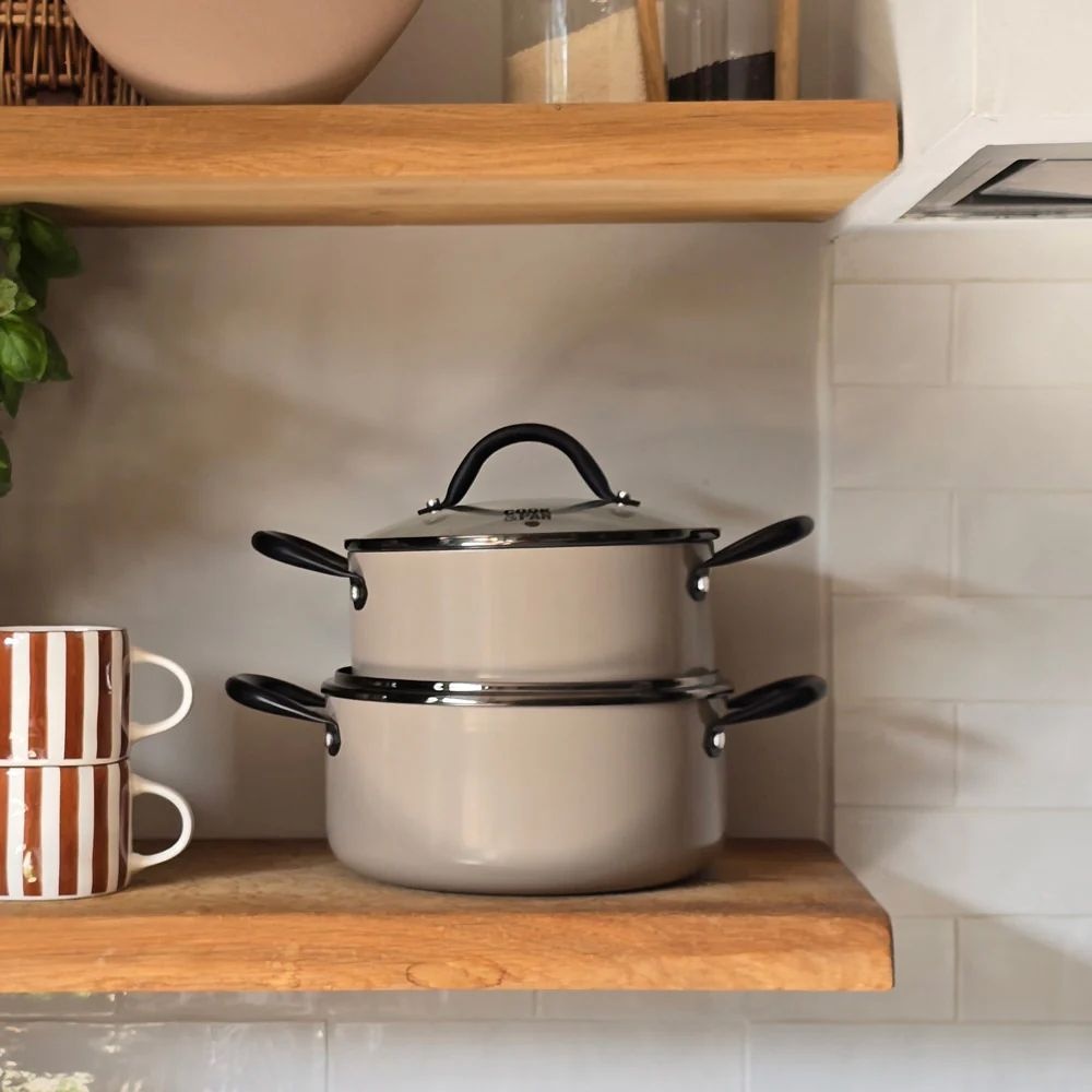 Cook & Pan Taupe of Mind Honey Kookpan met deksel 22 cm