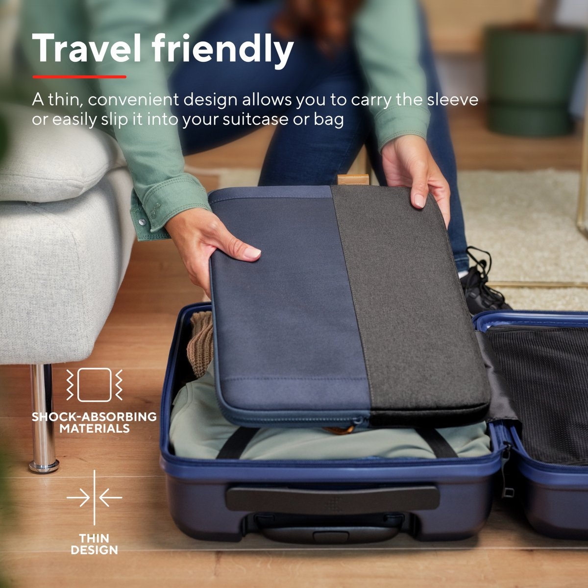 Trust Lisboa 16 inch laptop sleeve Blauw - Laptoptas
