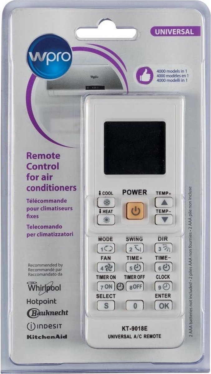 Wpro ARC201 Universele afstandsbediening voor vaste airconditioners