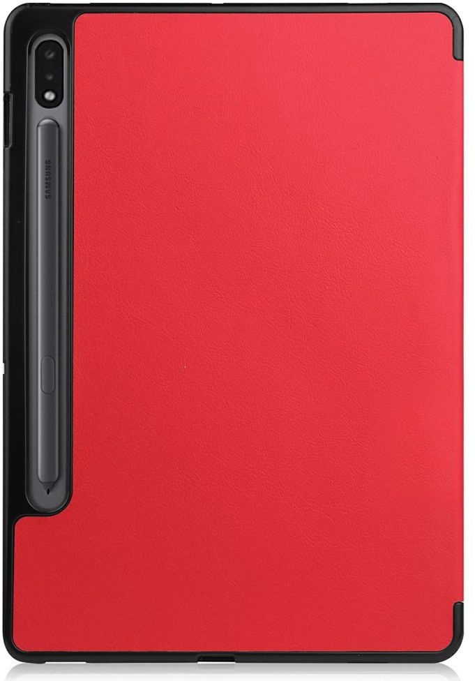 Just in Case Samsung Galaxy Tab S7 TriFold Smart Book Case Pen Slot Rood - Tablethoes