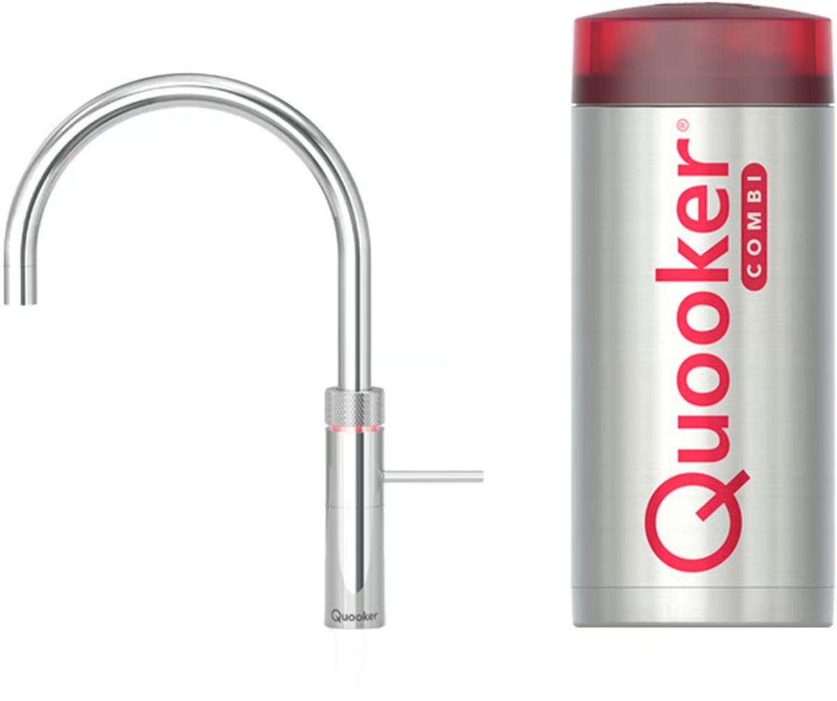 Quooker Fusion Round Chroom met COMBI+ reservoir - Kokendwaterkraan