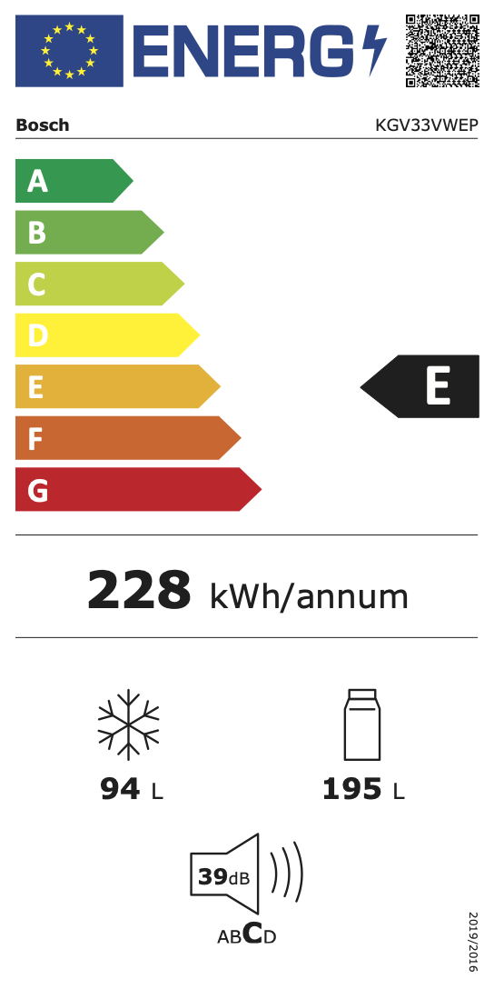 Bosch KGV33VWEP Serie 4 EXCLUSIV - Koel-vriescombinatie