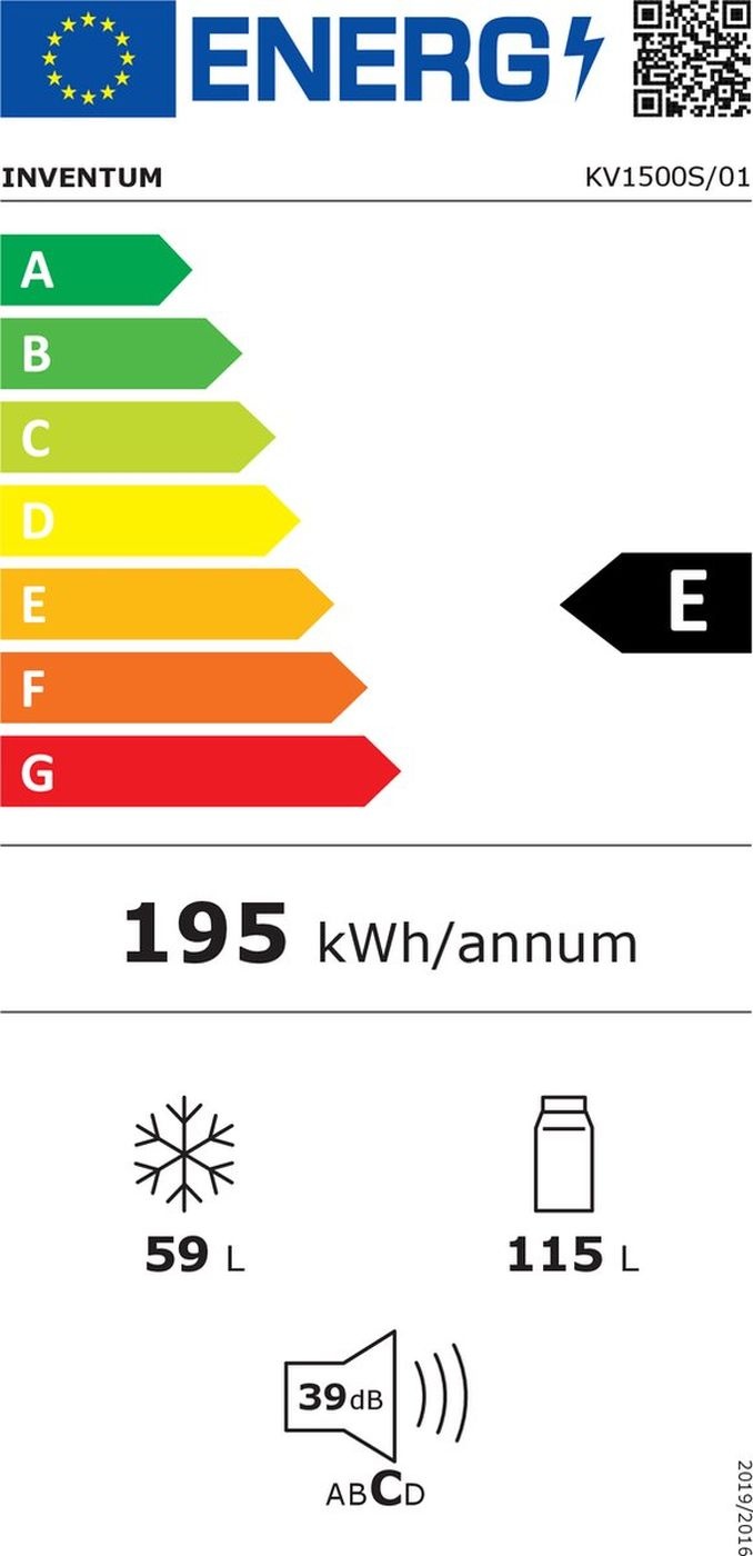 Inventum KV1500S - Koel-vriescombinatie