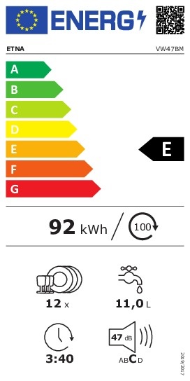 ETNA VW47BM - Inbouw vaatwasser