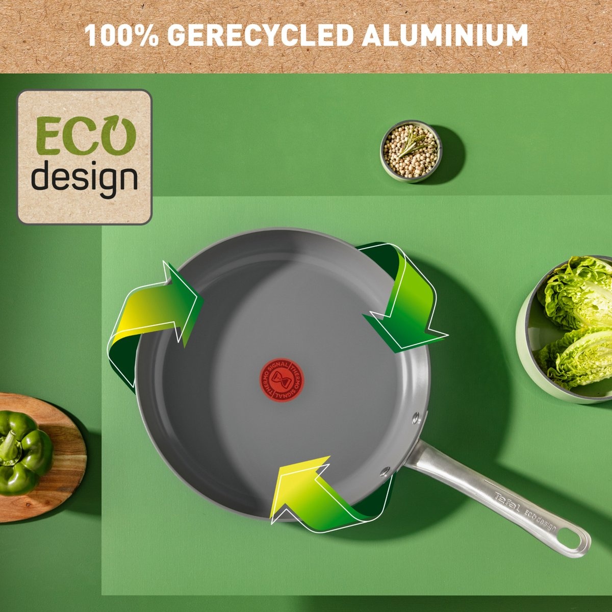 Tefal Renew+ Koekenpan 24cm Zwart