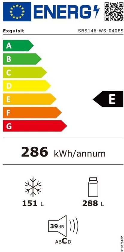 Exquisit SBS146-WS-040ES - Amerikaanse koelkast