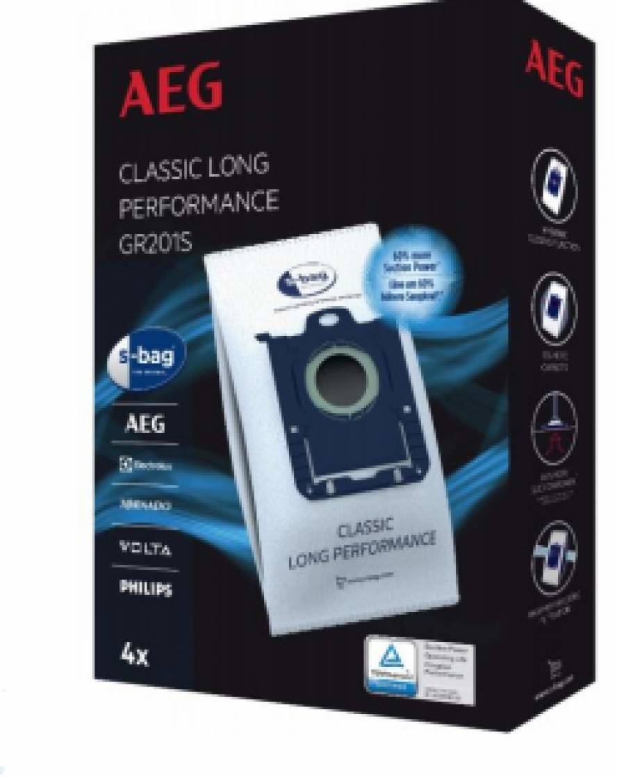 AEG GR201S S-Bag Classic Long Performance (4 stuks) - Stofzuigerzakken