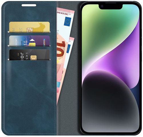 Just in Case Wallet Magnetic hoesje Blauw voor iPhone 14 - Telefoonhoesje