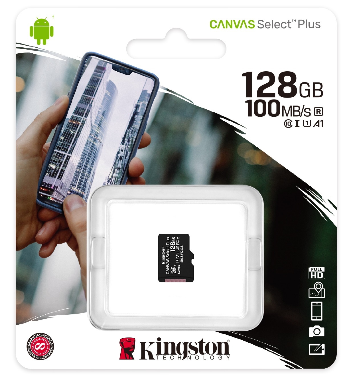 Kingston Canvas Select Plus 128GB microSDXC met SD-adapter - Micro SD kaart