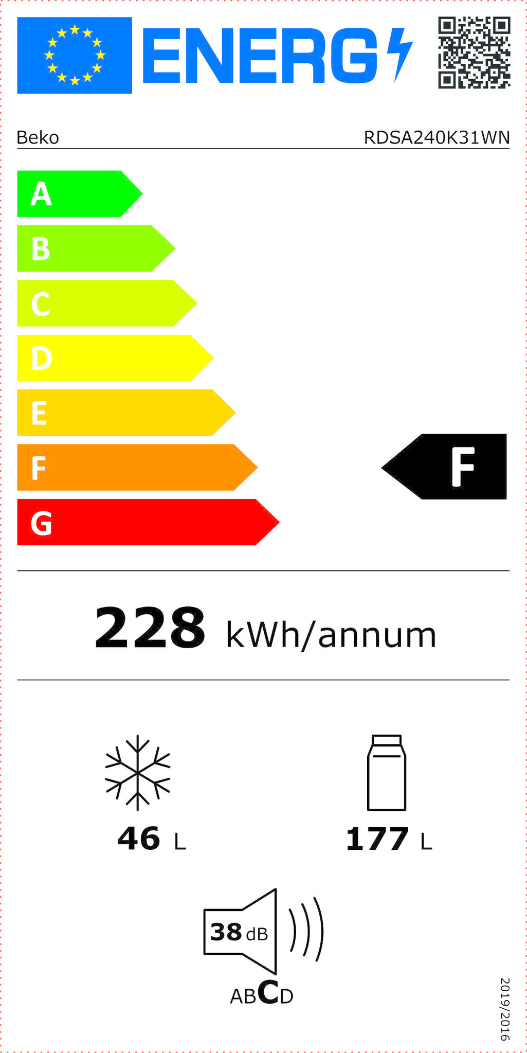 Beko RDSA240K31WN Koel-vriescombinatie