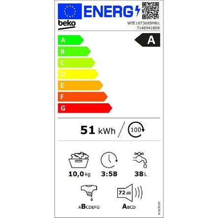 Beko WTE10736XBMN1 Wasmachine