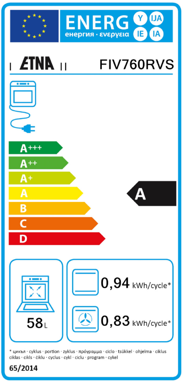 ETNA FIV760RVS Inductiefornuis - Inductiefornuis