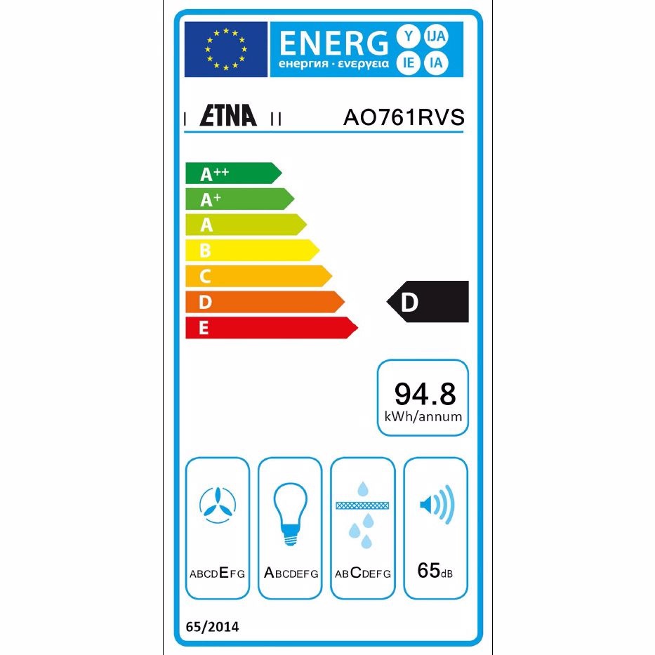 ETNA AO761RVS Onderbouw Afzuigkap 60cm - Onderbouw afzuigkap