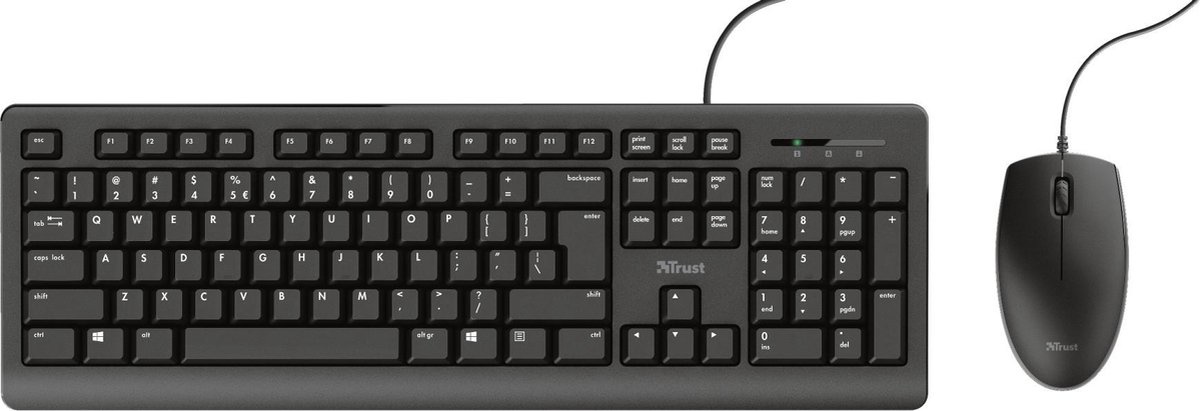 Trust 23970 Primo Zwart - Toetsenbord + muis set