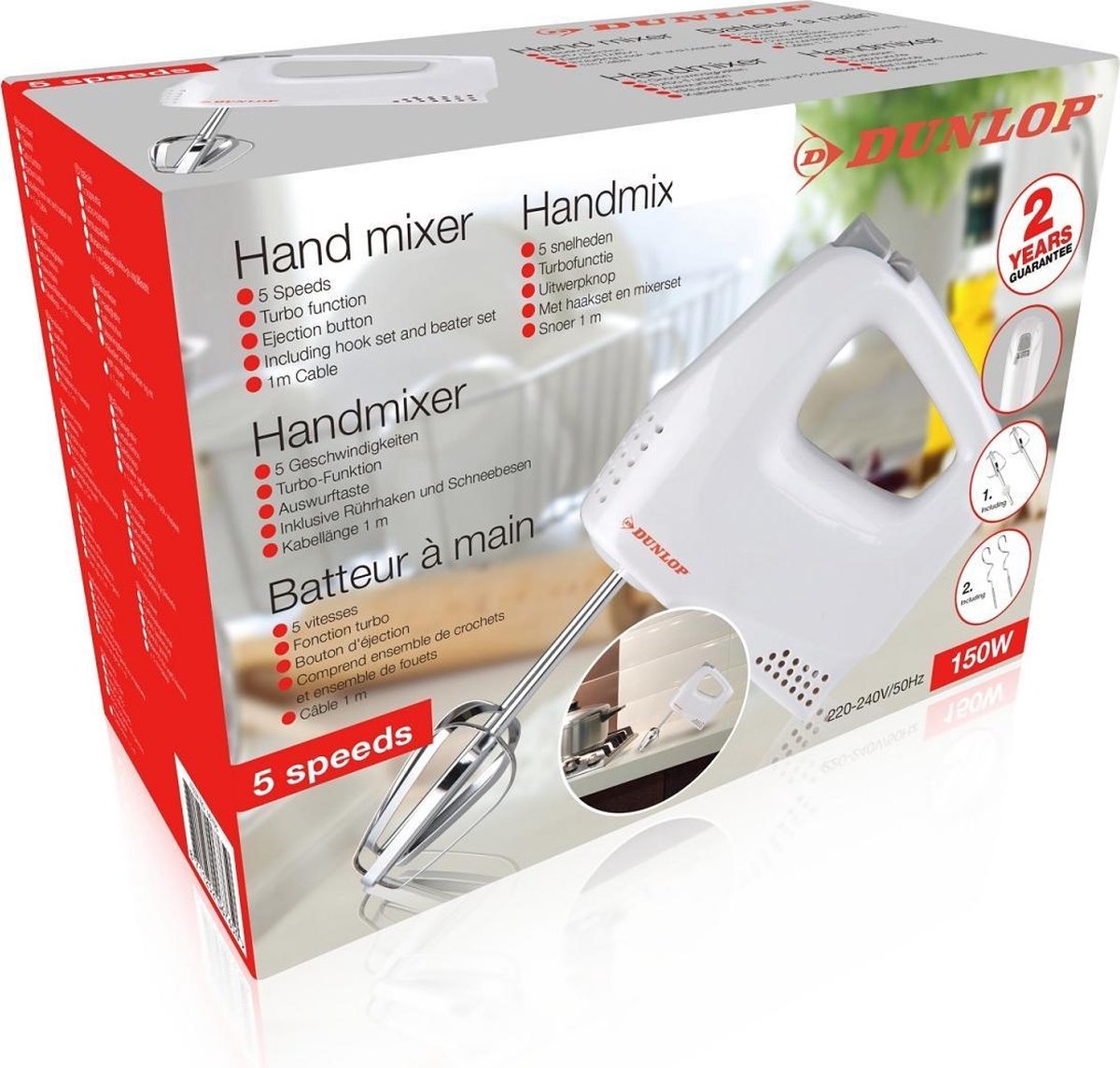 Dunlop 06765 Compacte handmixer - Handmixer