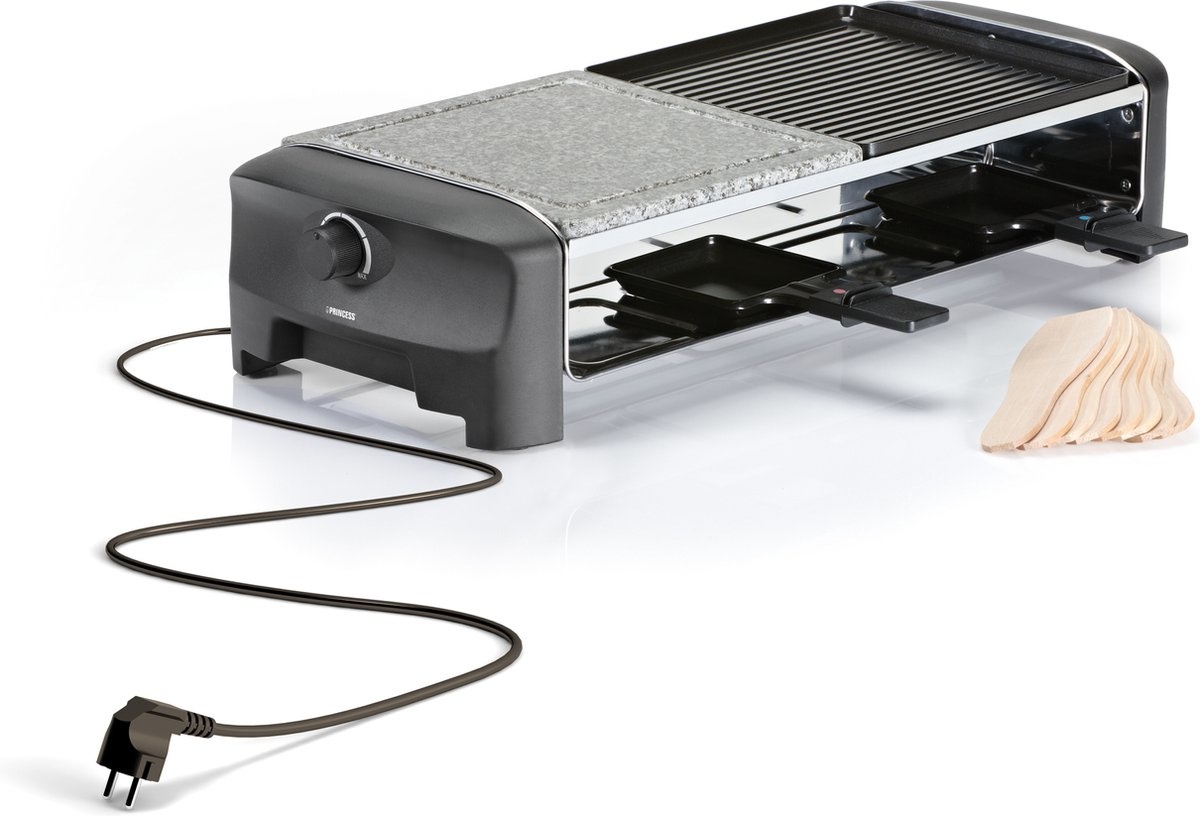 Princess Raclette 8 Stone & Grill Party 162820 - Gourmetset