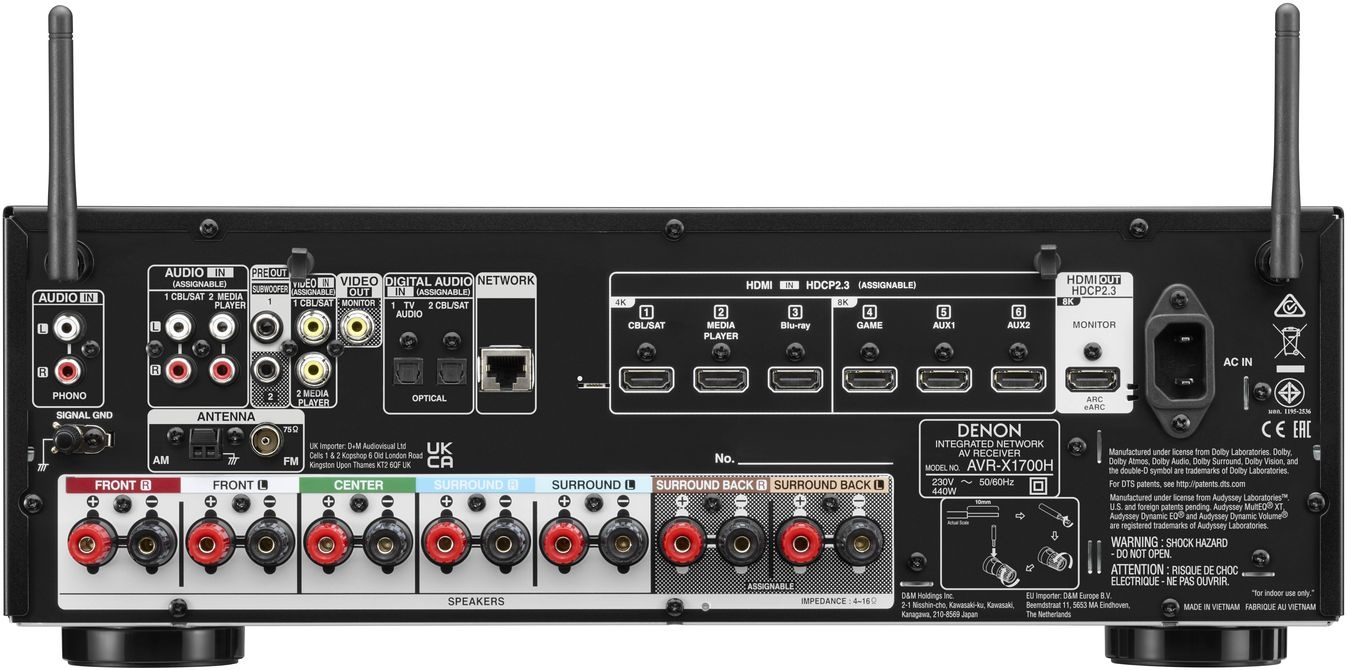 Denon AVR-X1700H (Zwart) - Receiver