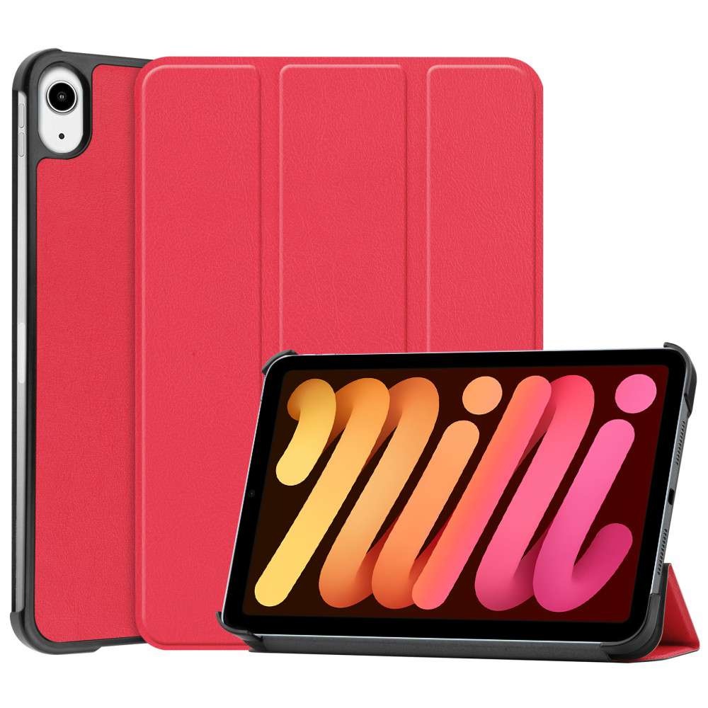 Just in Case iPad Mini 2022 (6th Gen) - Smart Tri-Fold Case - Rood - Beschermhoes
