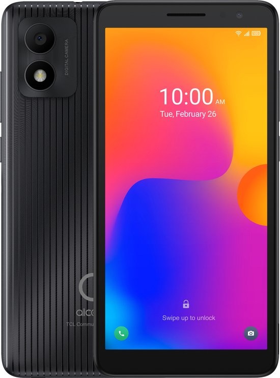 Alcatel 1B 2022 Zwart - Mobiele telefoon