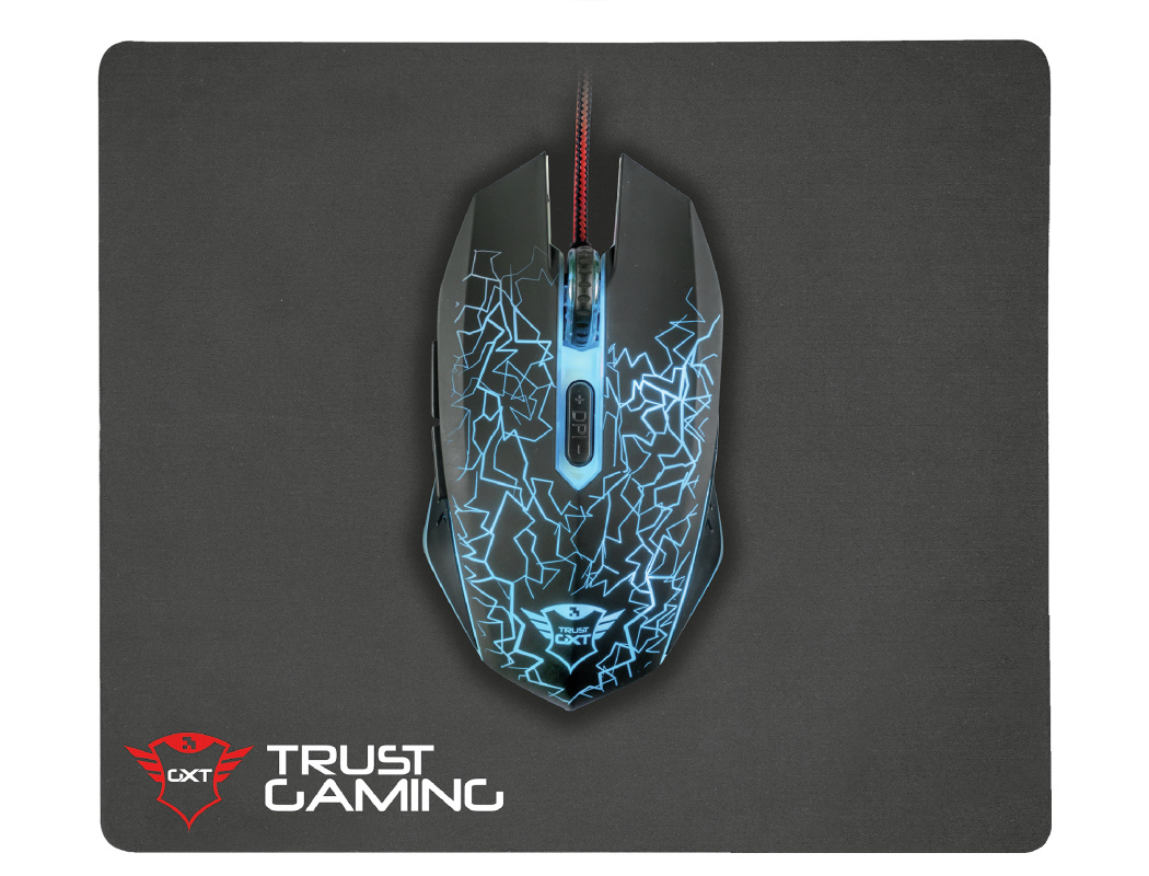 Trust GXT 783 Izza Gaming Muis + Muismat - Gaming Muis
