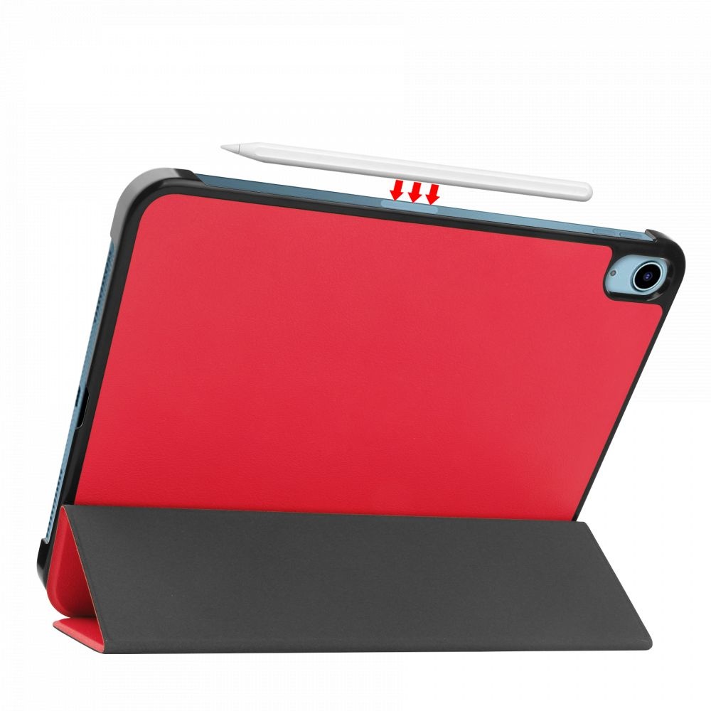 Just in Case Smart Tri-Fold Case - Apple iPad 2022 - Rood - Beschermhoes