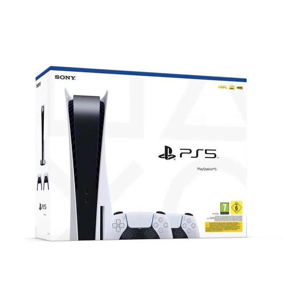 Sony PlayStation 5 Disk Edition + 2 DualSense Controllers - Console