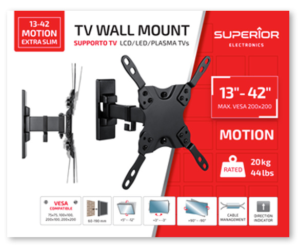 Superior Electronics SUPSTV009 - TV muurbeugel