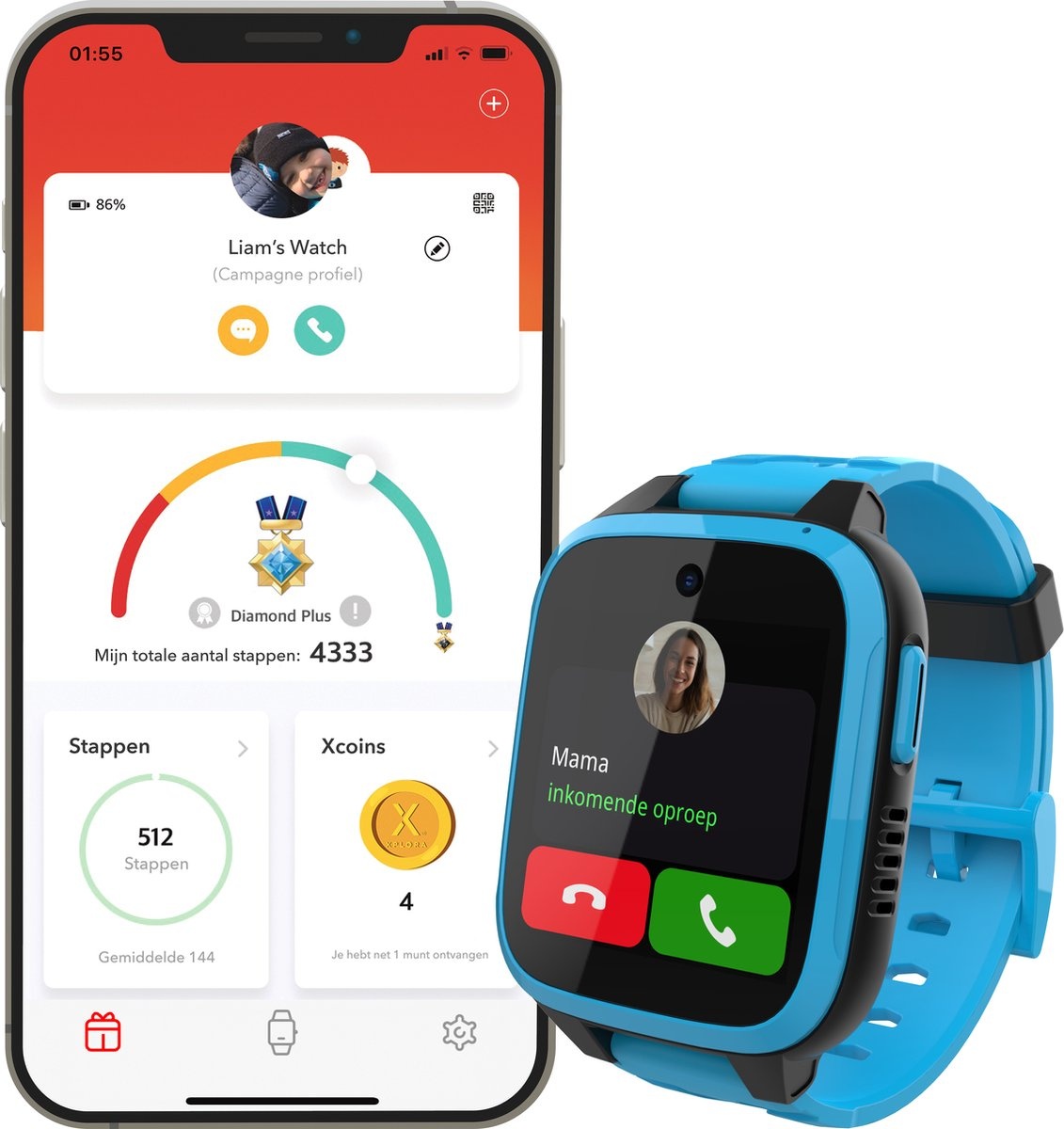 Xplora XGO3 Blauw - Smartwatch
