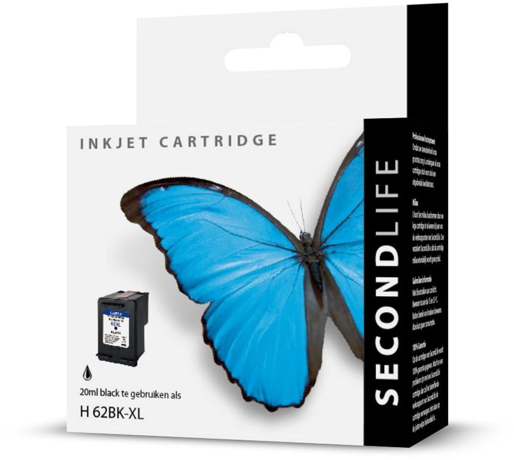 SecondLife HP 62 XL Zwart - Inktcartridge