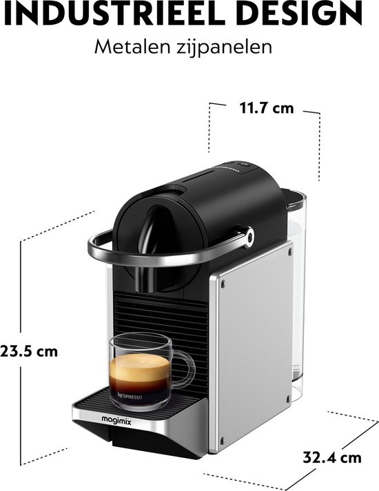 Magimix Nespresso Pixie M113 Metaalgrijs - Koffiemachine