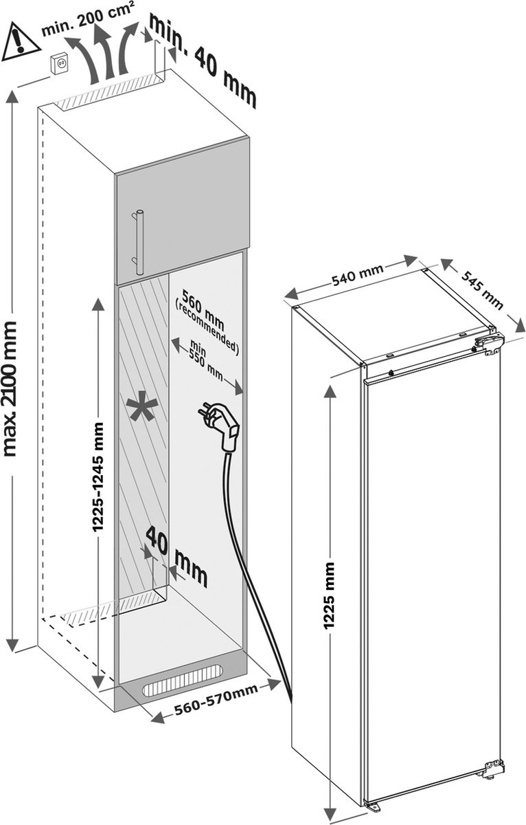 Inventum IKK1022D - Inbouw koelkast
