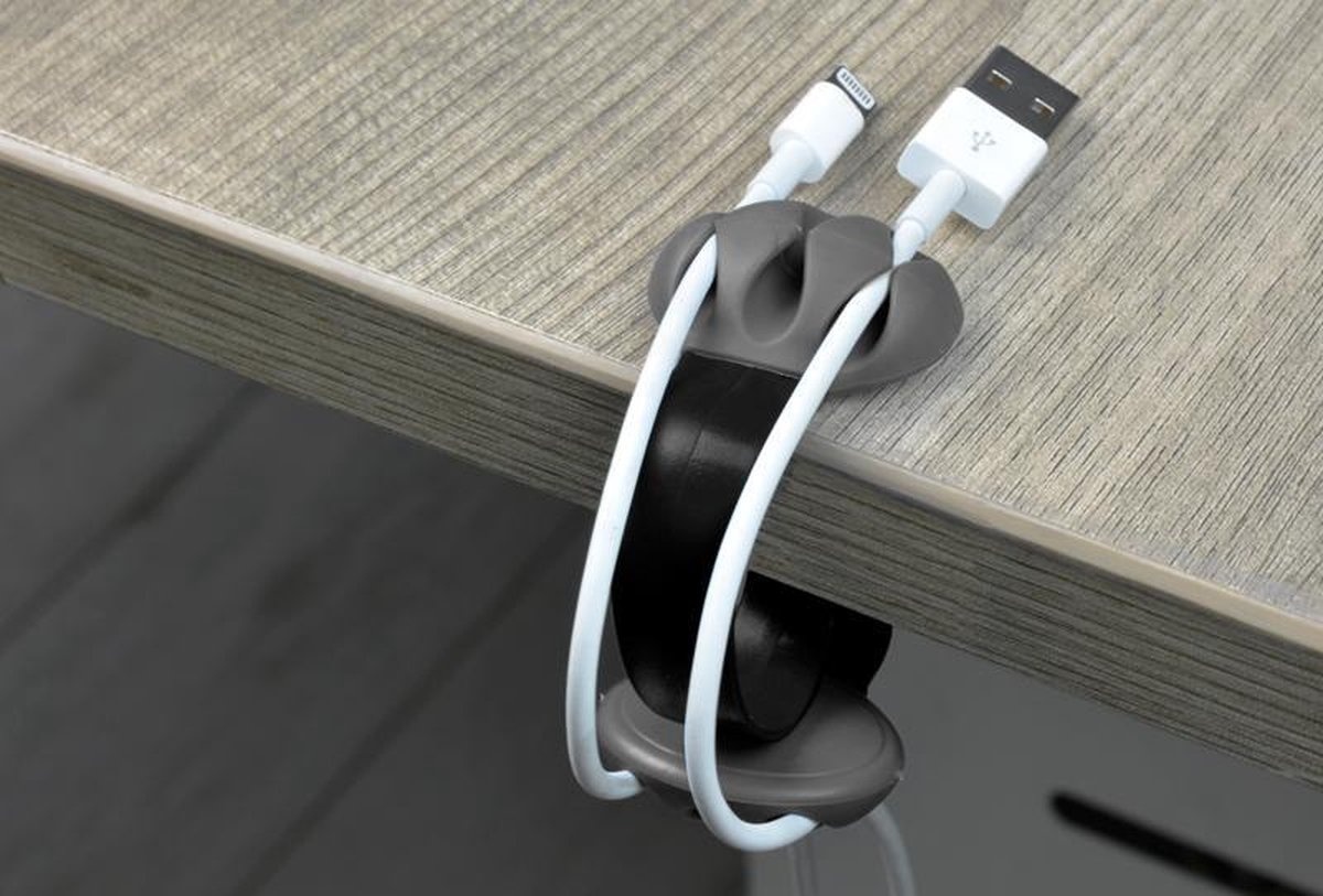 Grab 'n Go Siliconen Kabelhouder Zwart